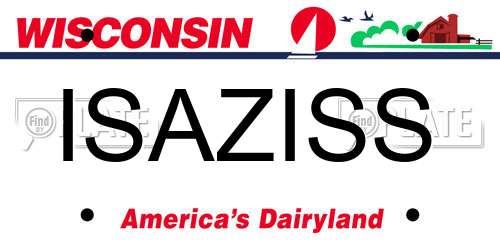 ISAZISS Wisconsin License Plate