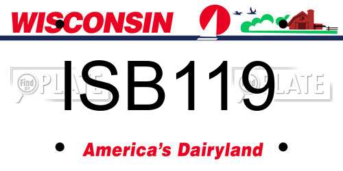 ISB119 Wisconsin License Plate
