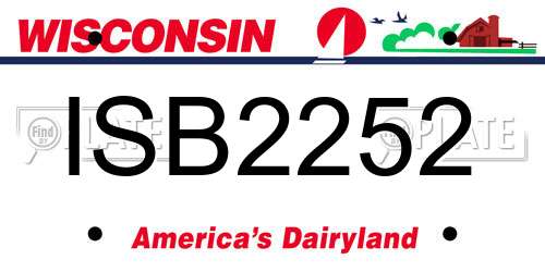 ISB2252 Wisconsin License Plate