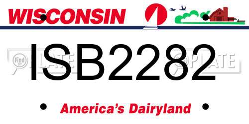 ISB2282 Wisconsin License Plate