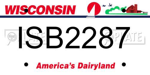 ISB2287 Wisconsin License Plate