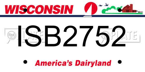 ISB2752 Wisconsin License Plate