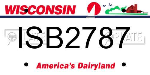 ISB2787 Wisconsin License Plate