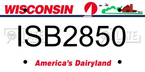 ISB2850 Wisconsin License Plate