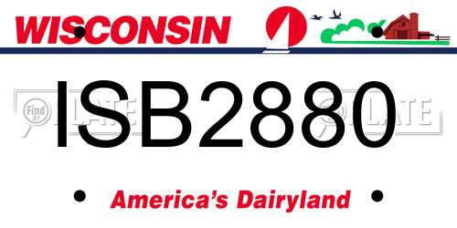 ISB2880 Wisconsin License Plate