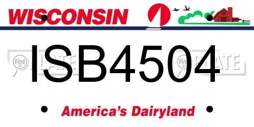 ISB4504 Wisconsin License Plate