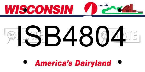 ISB4804 Wisconsin License Plate