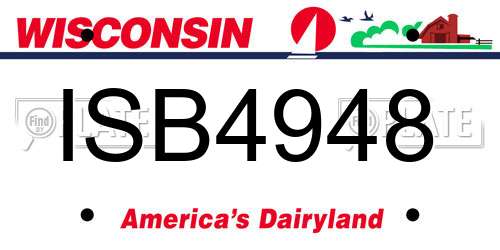 ISB4948 Wisconsin License Plate