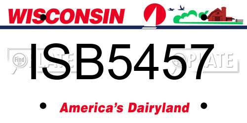 ISB5457 Wisconsin License Plate