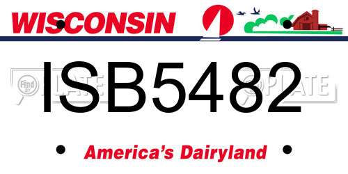 ISB5482 Wisconsin License Plate