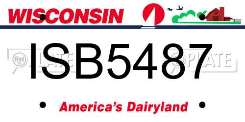 ISB5487 Wisconsin License Plate