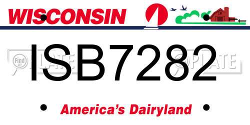 ISB7282 Wisconsin License Plate