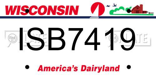 ISB7419 Wisconsin License Plate