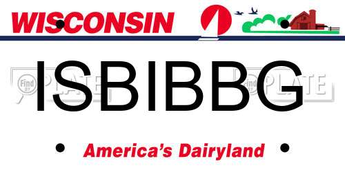 ISBIBBG Wisconsin License Plate