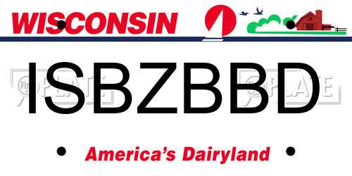 ISBZBBD Wisconsin License Plate