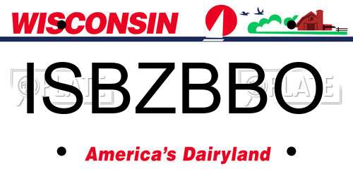 ISBZBBO Wisconsin License Plate