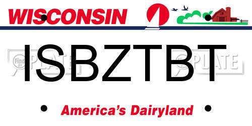 ISBZTBT Wisconsin License Plate