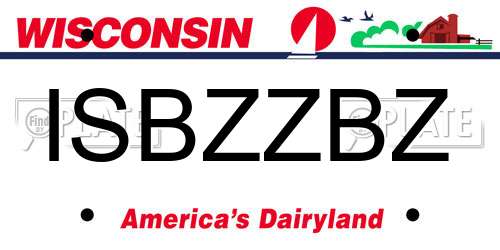ISBZZBZ Wisconsin License Plate