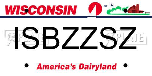 ISBZZSZ Wisconsin License Plate