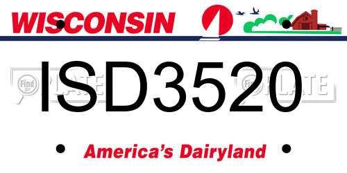 ISD3520 Wisconsin License Plate