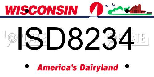 ISD8234 Wisconsin License Plate