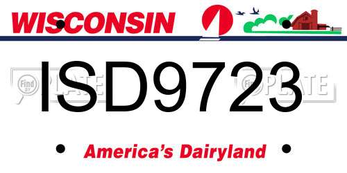 ISD9723 Wisconsin License Plate