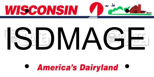ISDMAGE Wisconsin License Plate
