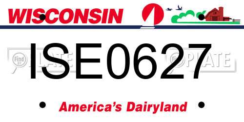 ISE0627 Wisconsin License Plate