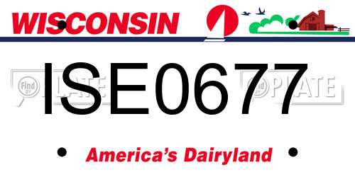 ISE0677 Wisconsin License Plate