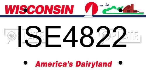 ISE4822 Wisconsin License Plate