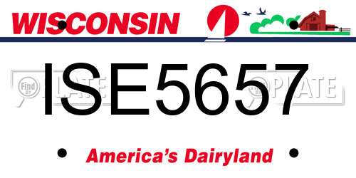 ISE5657 Wisconsin License Plate