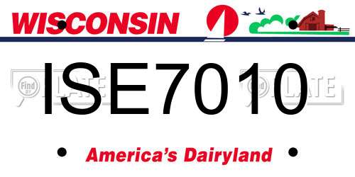 ISE7010 Wisconsin License Plate