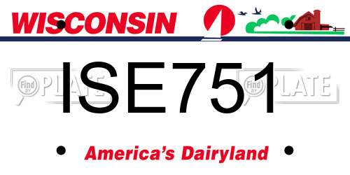 ISE751 Wisconsin License Plate