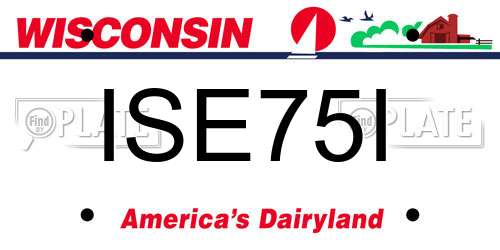 ISE75I Wisconsin License Plate