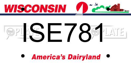 ISE781 Wisconsin License Plate