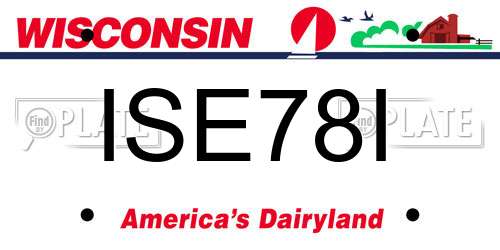 ISE78I Wisconsin License Plate