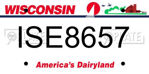 ISE8657 Wisconsin License Plate