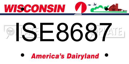 ISE8687 Wisconsin License Plate