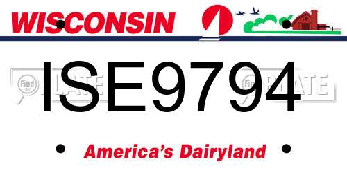 ISE9794 Wisconsin License Plate
