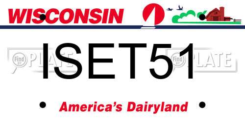 ISET51 Wisconsin License Plate