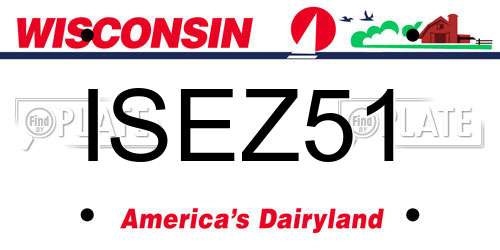 ISEZ51 Wisconsin License Plate