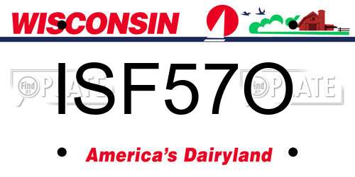 ISF57O Wisconsin License Plate