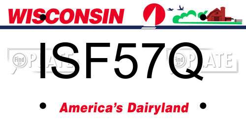 ISF57Q Wisconsin License Plate