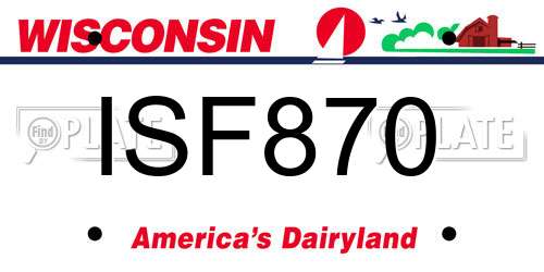 ISF870 Wisconsin License Plate