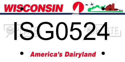 ISG0524 Wisconsin License Plate
