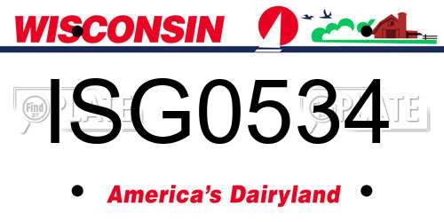 ISG0534 Wisconsin License Plate