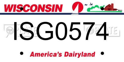 ISG0574 Wisconsin License Plate