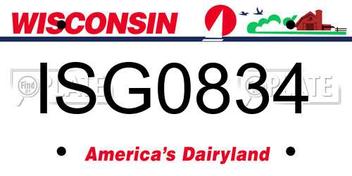 ISG0834 Wisconsin License Plate