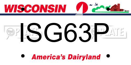 ISG63P Wisconsin License Plate