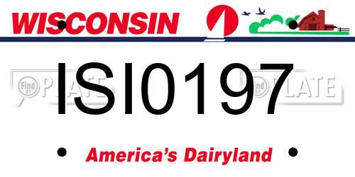 ISI0197 Wisconsin License Plate